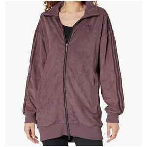 Adidas Original Suede Track Jacket WOMENS Plum Purple Full Zip Long Sleeve SMALL